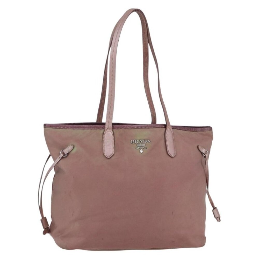 PRADA Tote Bag Nylon Pink Silver Auth bs31047 - Picture 1 of 16